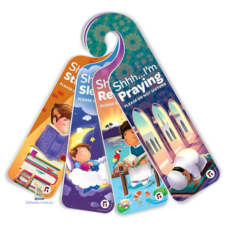 Quiet Please! Pack of 4 Do Not Disturb Signs Door Hangers (Boy)