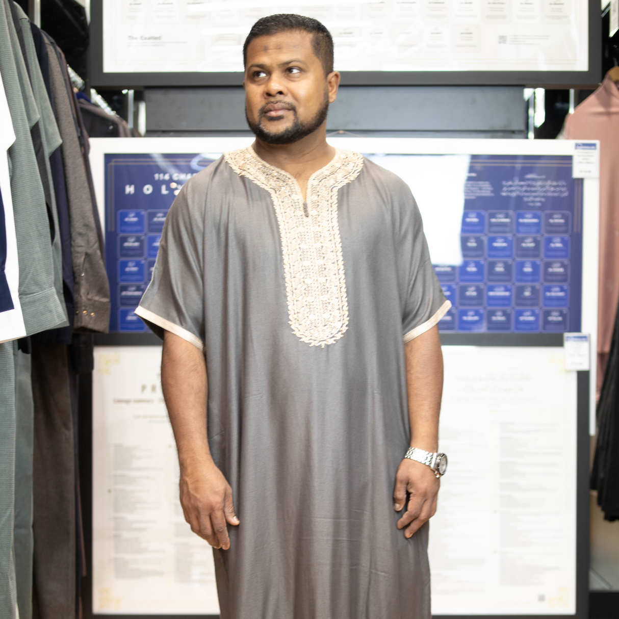 IKAF Moroccan Embroidered Half-Sleeved