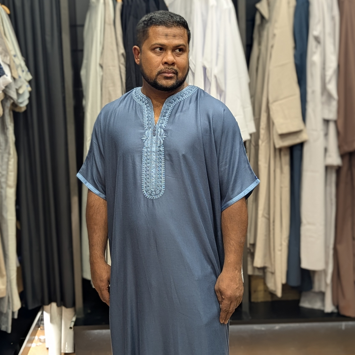 IKAF Moroccan Embroidered Half-Sleeved