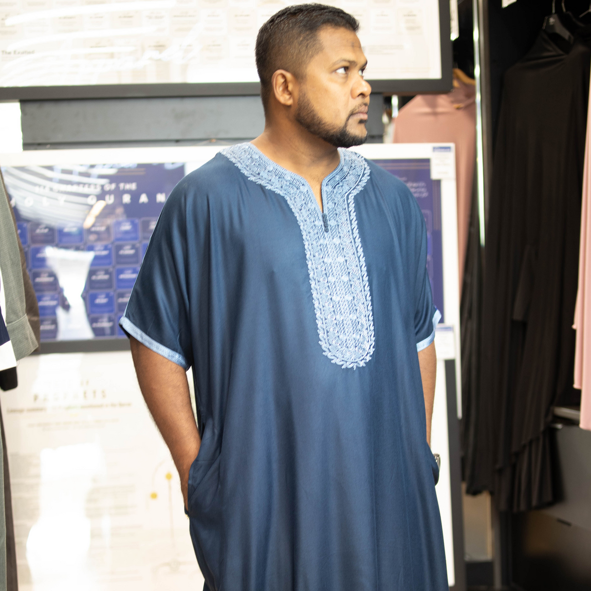 IKAF Moroccan Embroidered Half-Sleeved