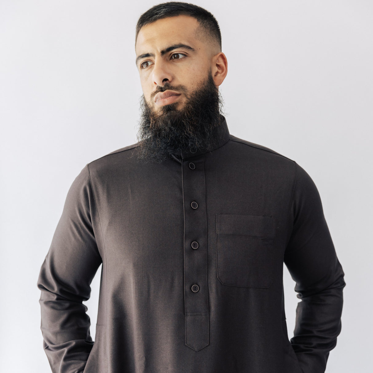 Daffah Youth Thoub (ABAYA) - Dark Brown TR5
