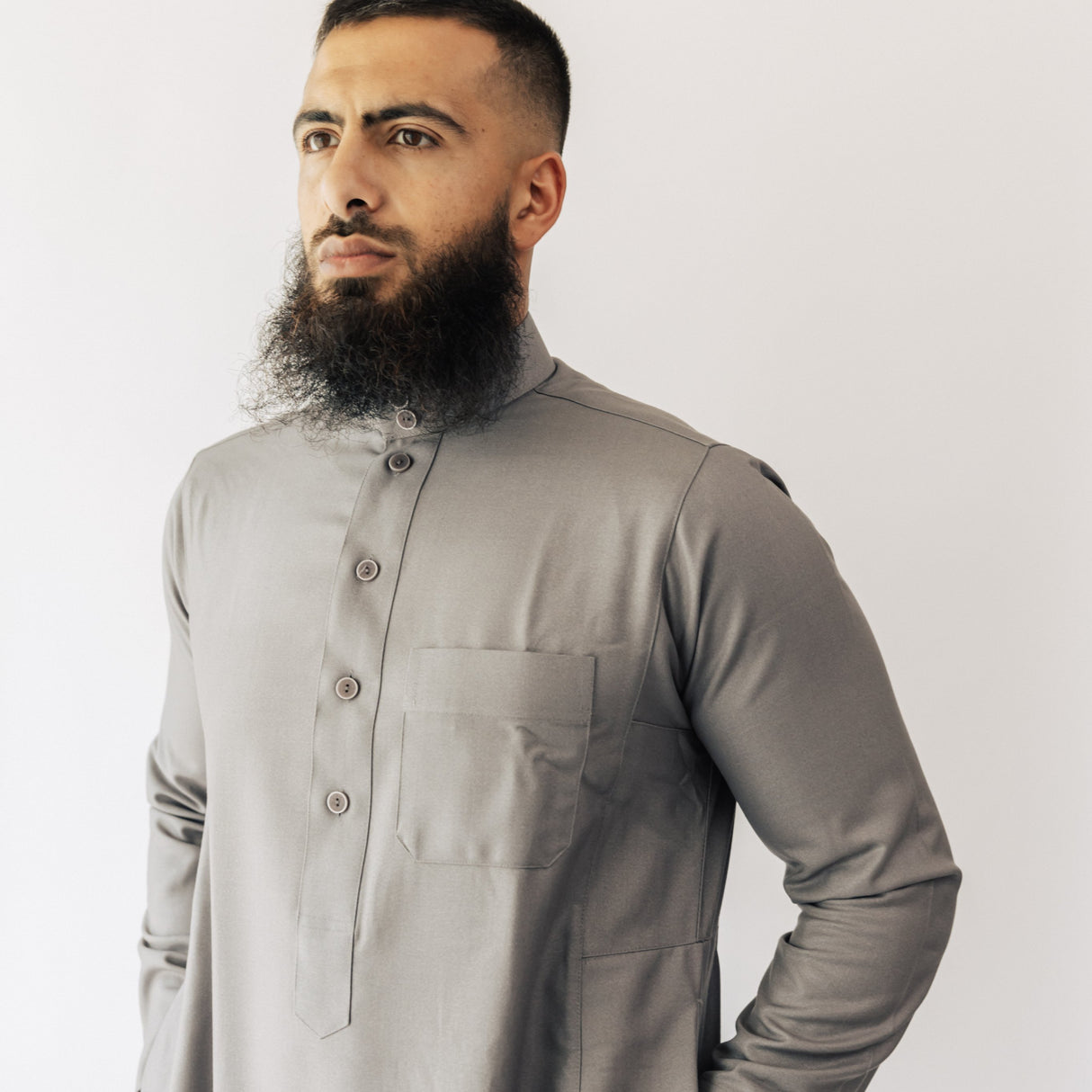 Daffah Youth Thoub (ABAYA) - Warm Grey TR2