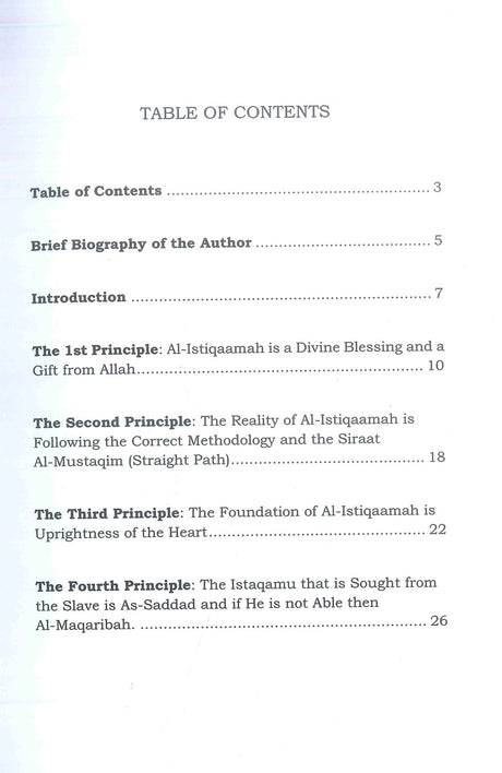 Ten Principles On Al Istiqaamah