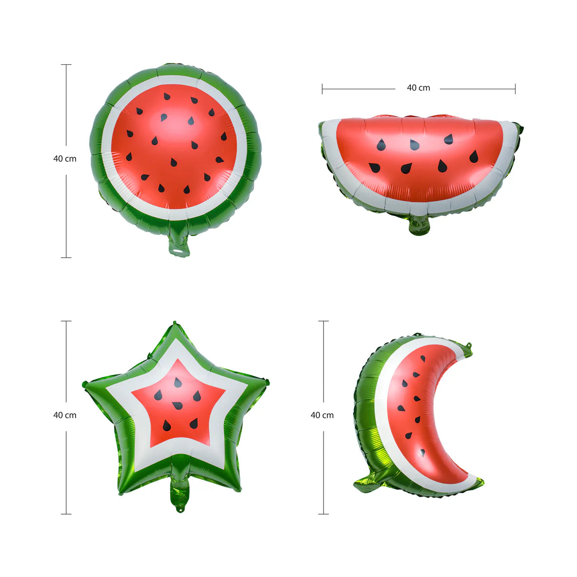 My Salah Mat - Pack of 4 Watermelon Crescent Star Ramadan and Eid Foil Balloon Set Hanging Decoration