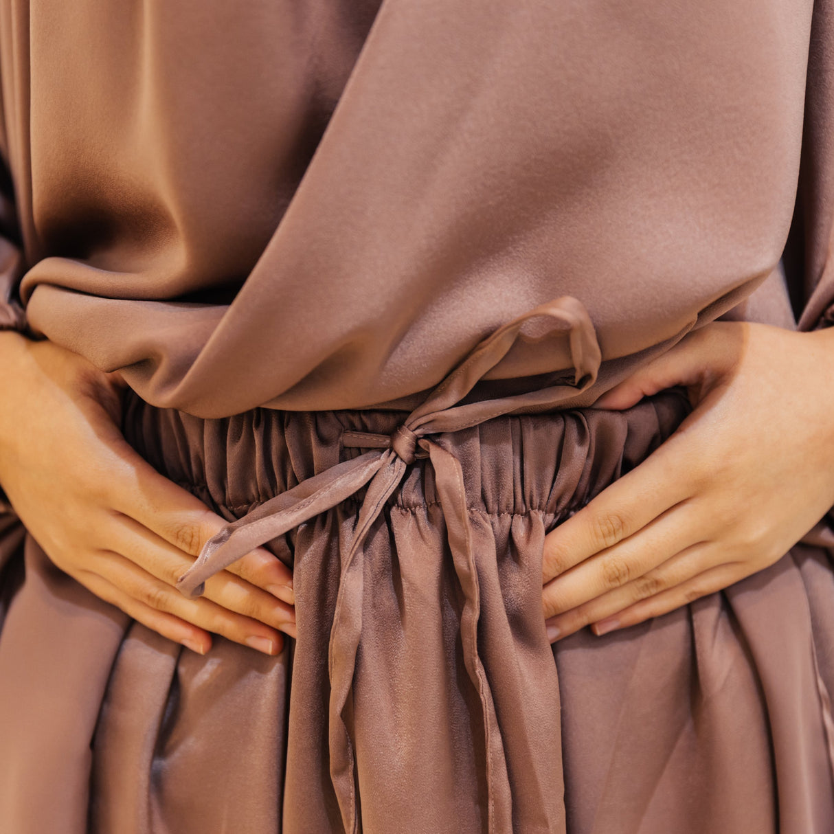 French Jilbab Two Piece with Elastic Cuff COPPER ROSE