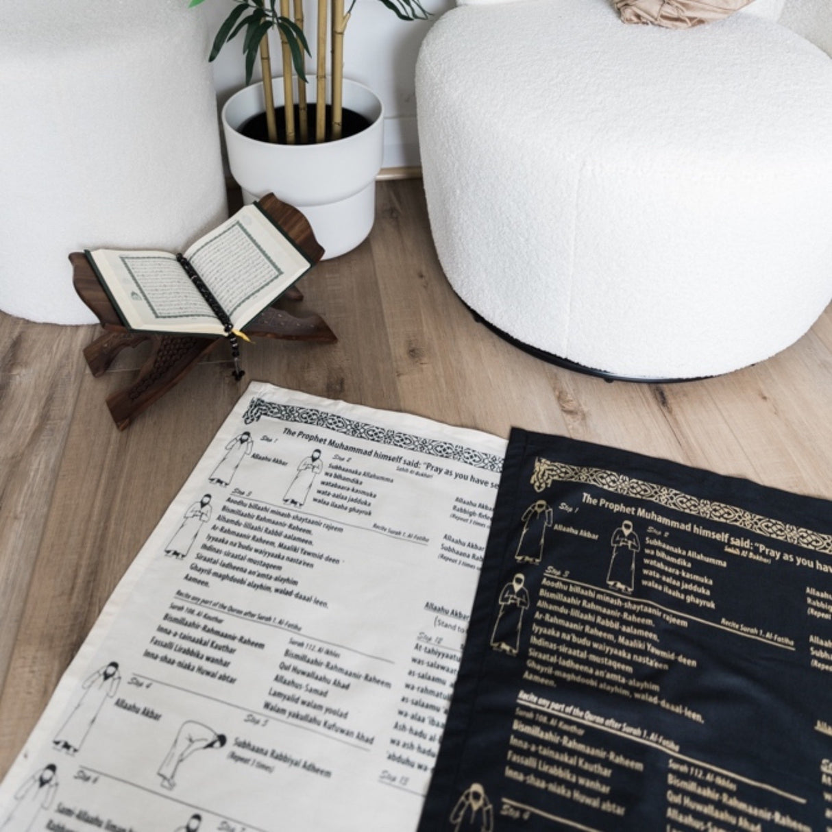 Instructional English Prayer Mat with Bag
