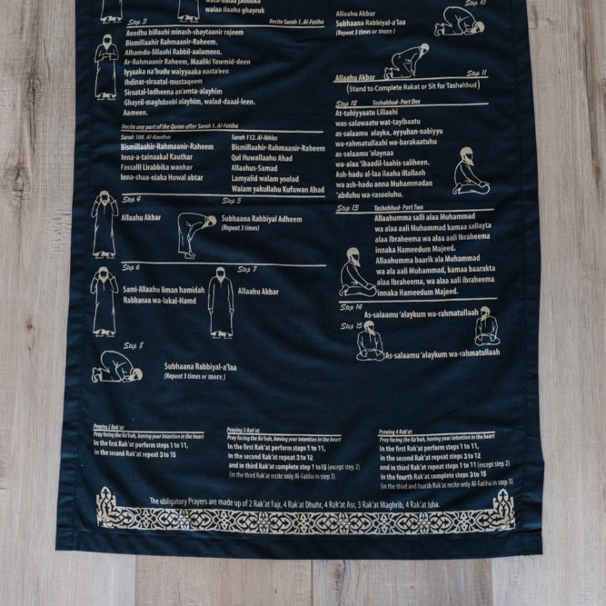 Instructional English Prayer Mat with Bag