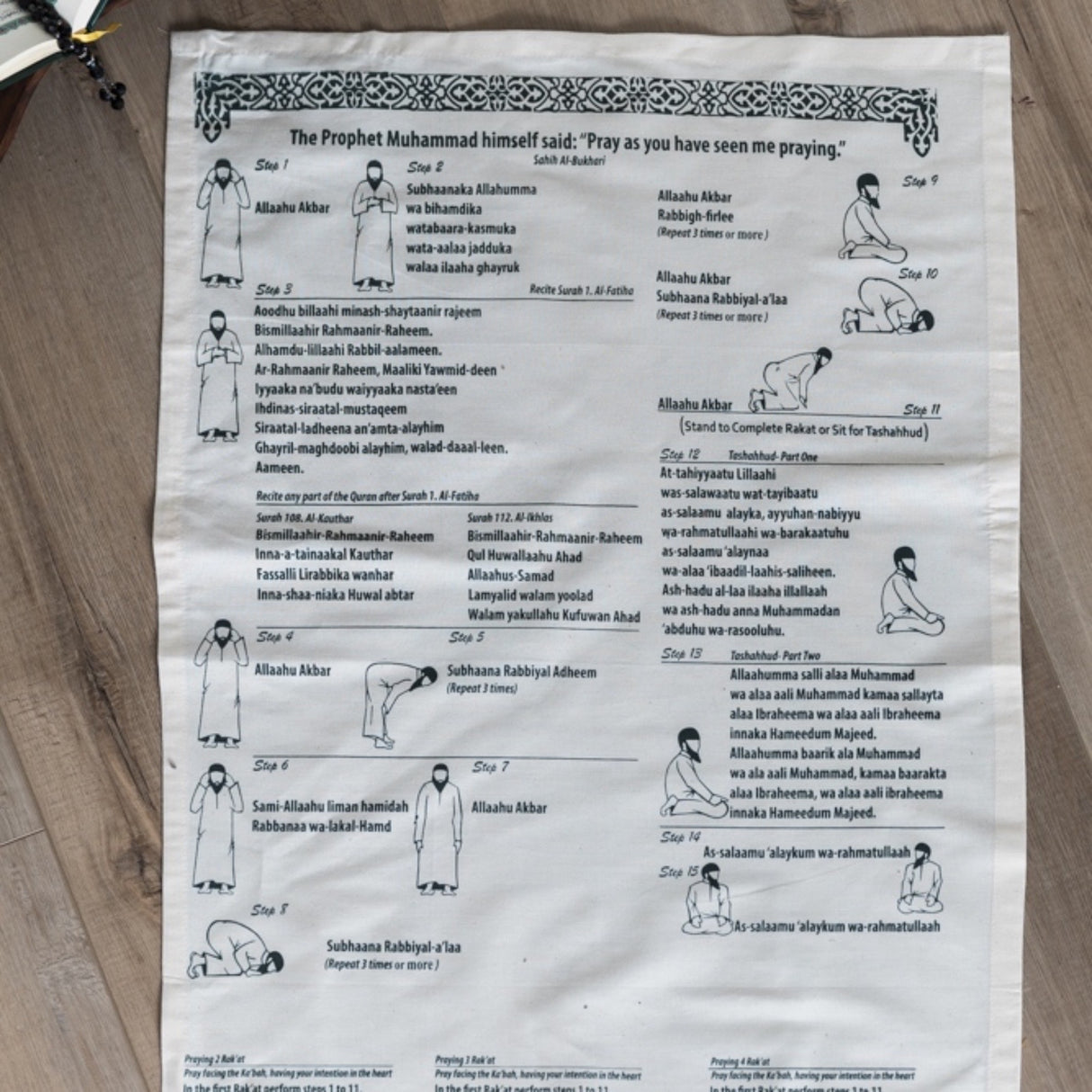 Instructional English Prayer Mat with Bag