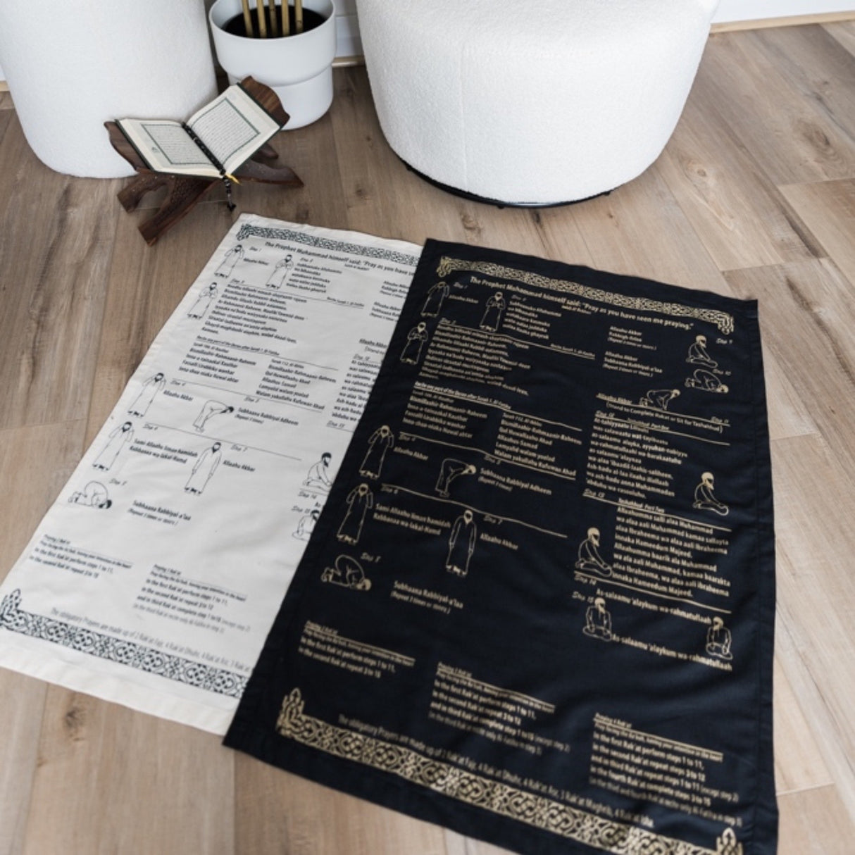 Instructional English Prayer Mat with Bag