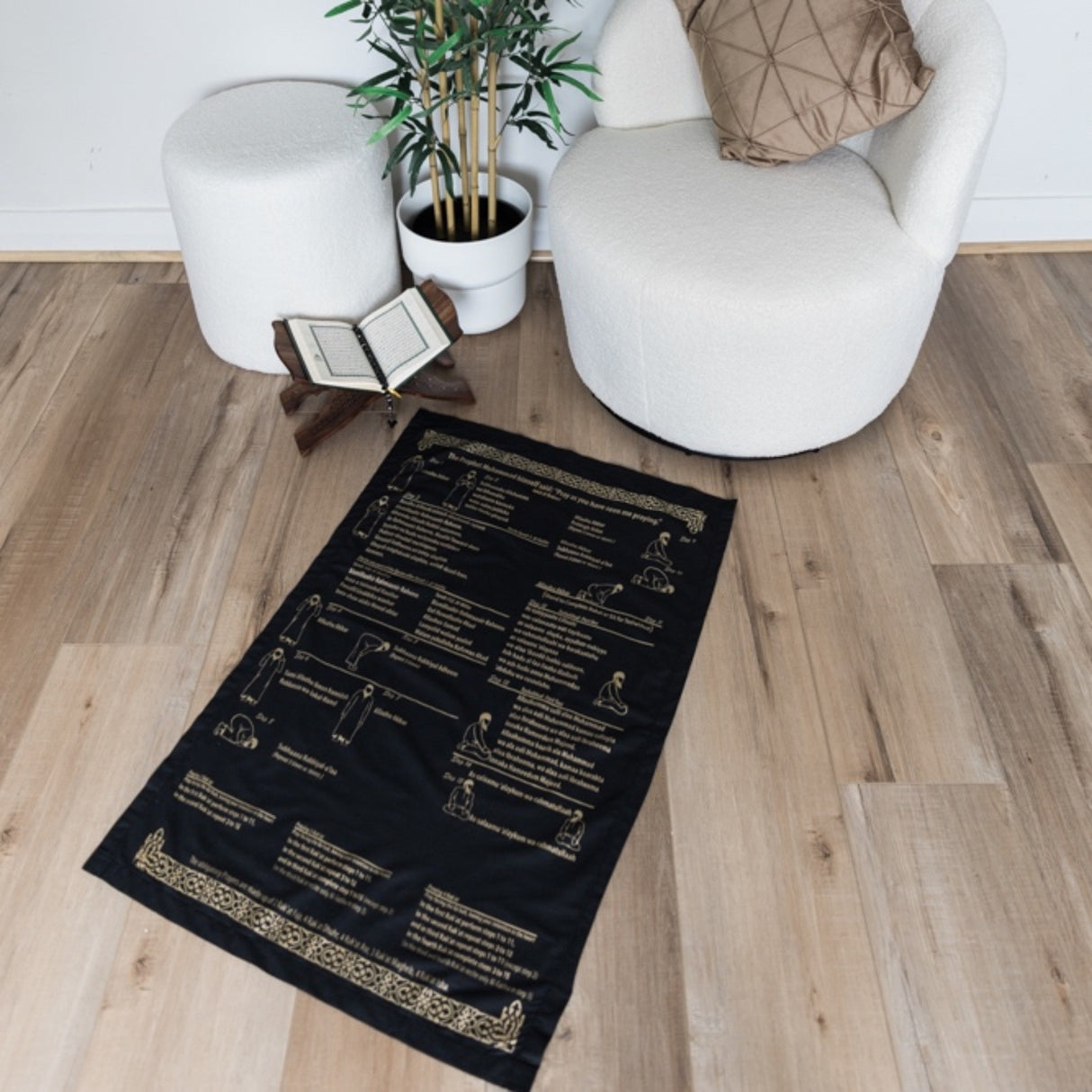 Instructional English Prayer Mat with Bag