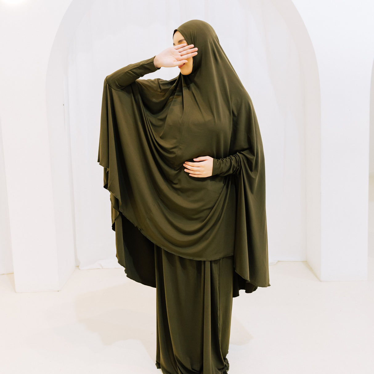Premium Jilbab Sleeved OLIVE