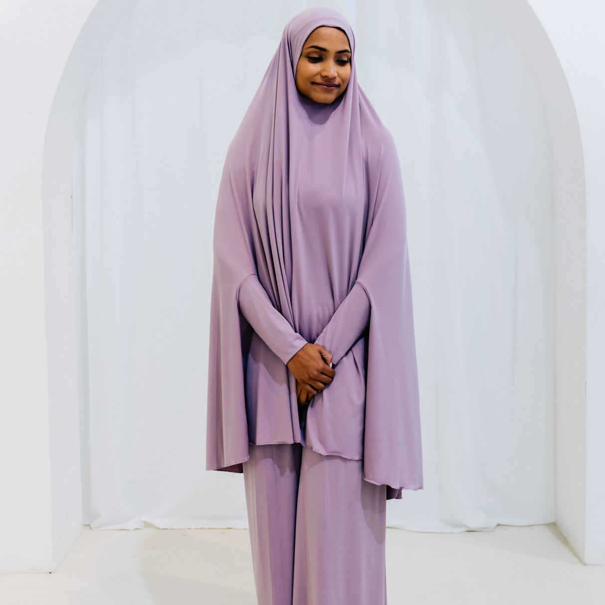 Premium Jilbab Sleeved PASTEL PURPLE