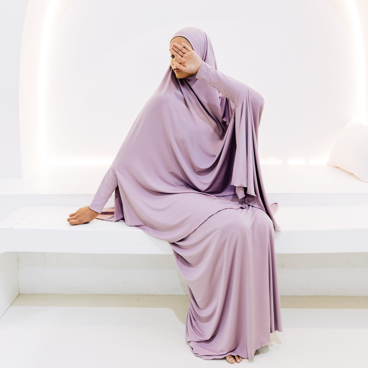 Premium Jilbab Sleeved PASTEL PURPLE