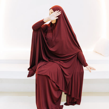 Premium XL Jilbab Sleeved MAROON