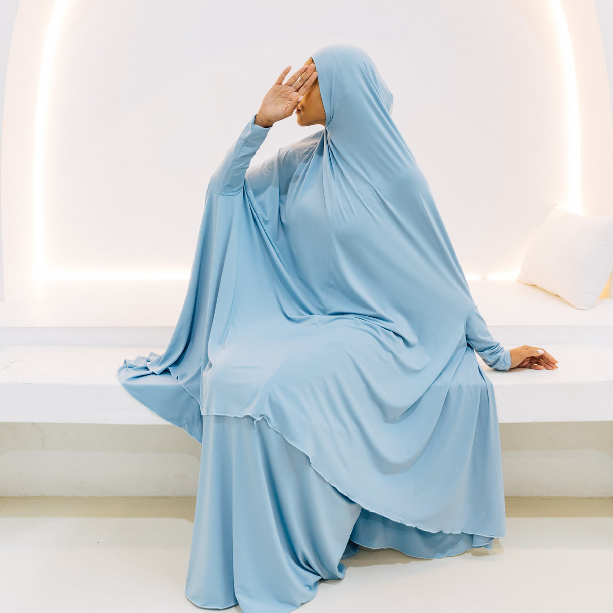 Premium XL Jilbab Sleeved AZURE