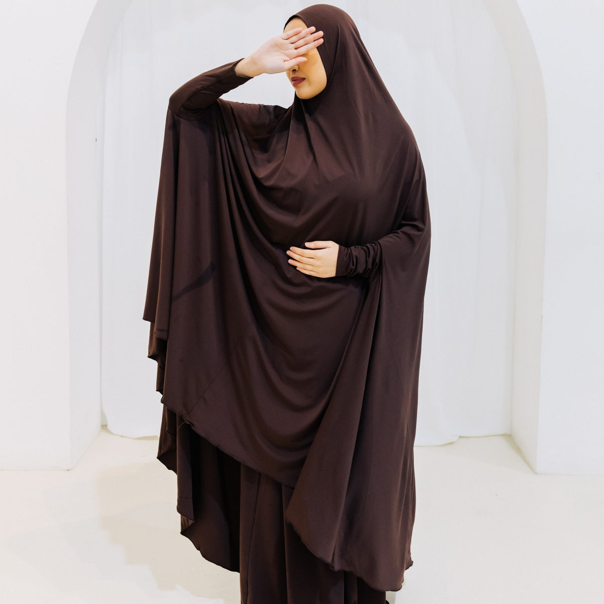 Premium XL Jilbab Sleeved BROWN