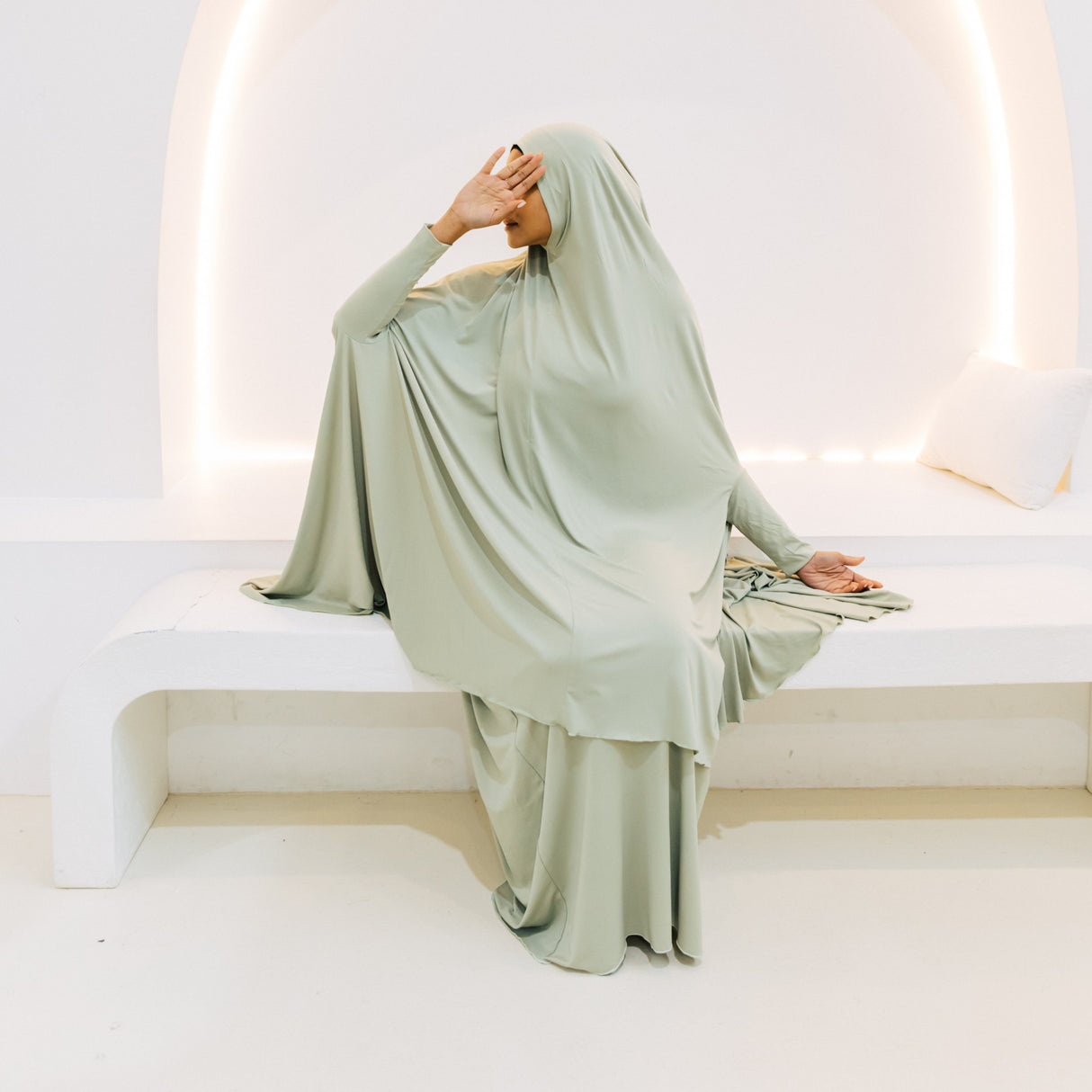 Premium XL Jilbab Sleeved LAUREL GREEN