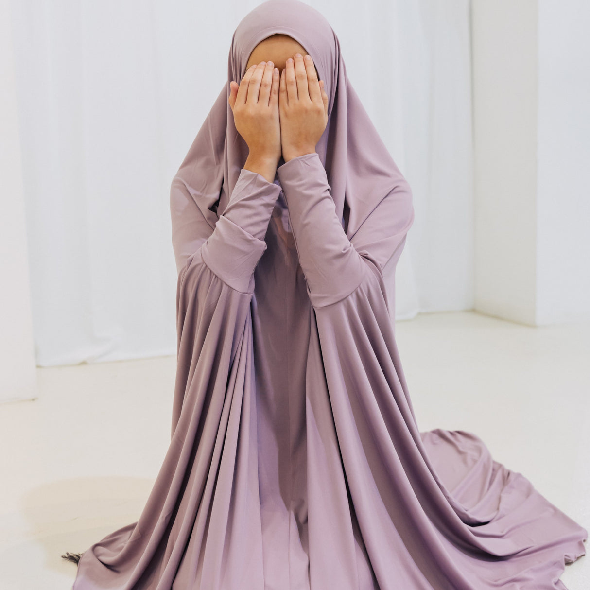 Premium XL Jilbab Sleeved PASTEL PURPLE