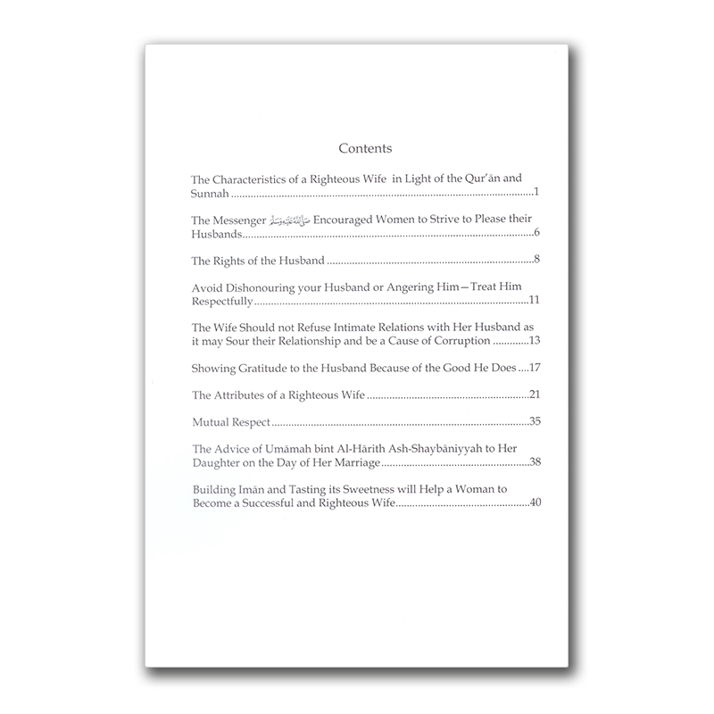 The Characteristics of a Righteous Wife