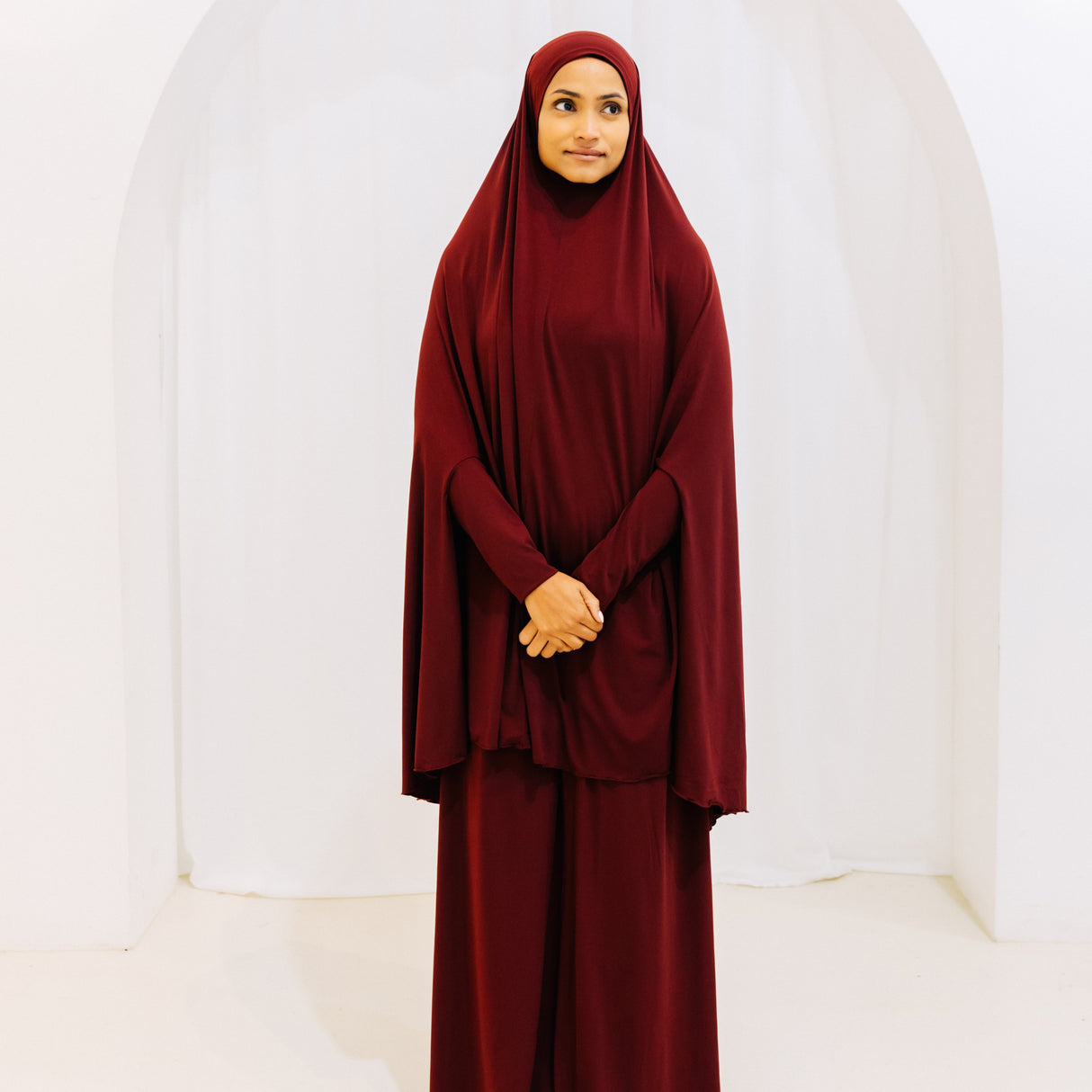 Premium Jilbab Sleeved Maroon