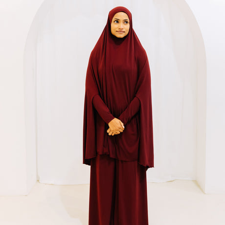 Premium Jilbab Sleeved Maroon