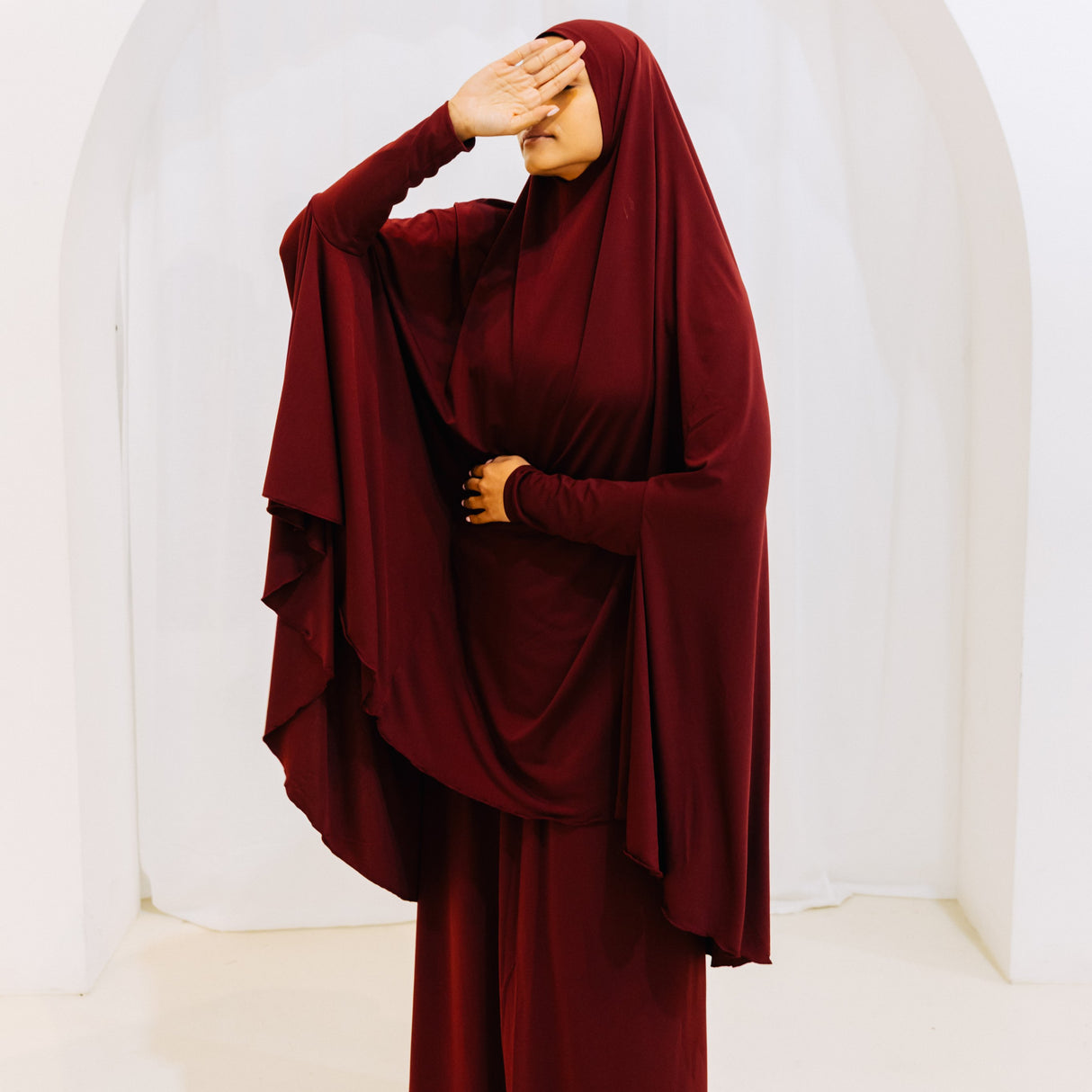 Premium Jilbab Sleeved Maroon