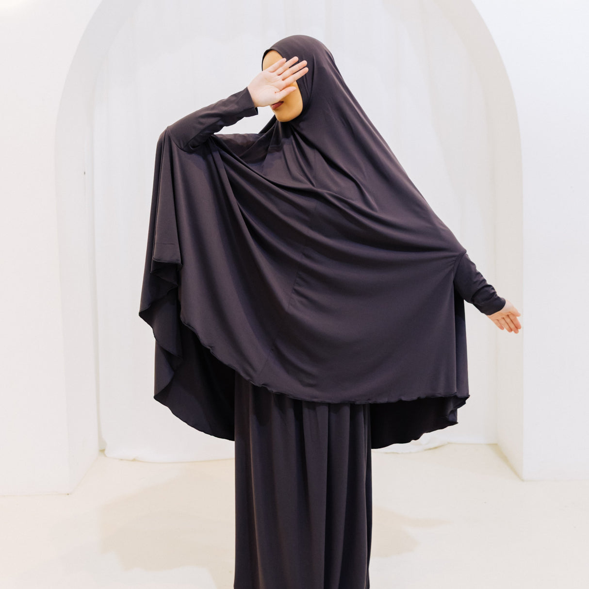Premium Jilbab Sleeved Taupe