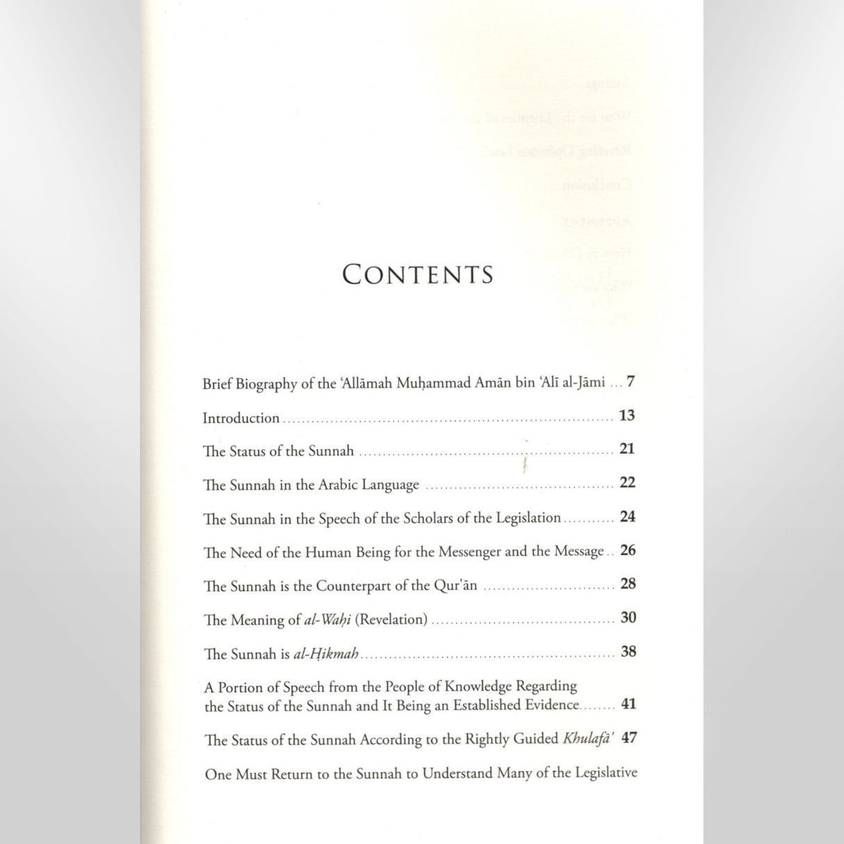 The Position Of The Sunnah In The Islamic Legislation