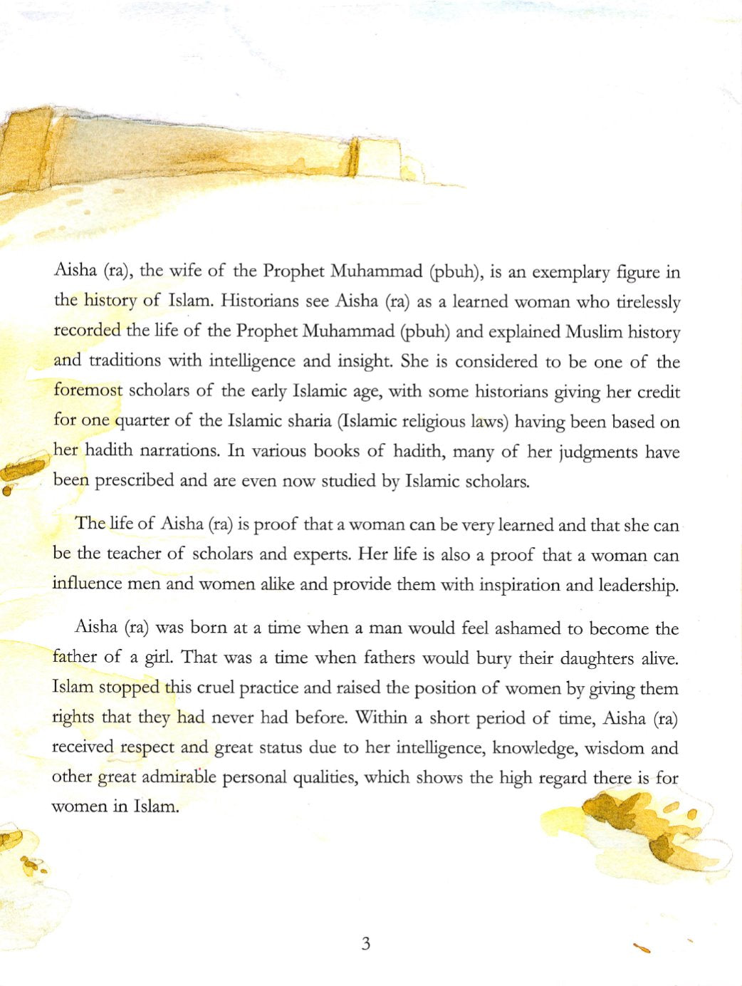 Aisha Siddiqa, the wife of the Prophet Muhammad (pbuh)