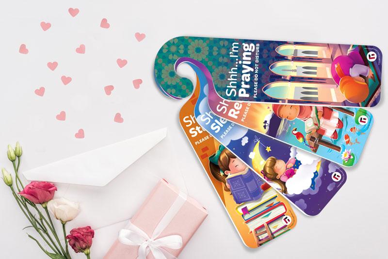 Quiet Please! Pack of 4 Do Not Disturb Signs Door Hanger (Girl)