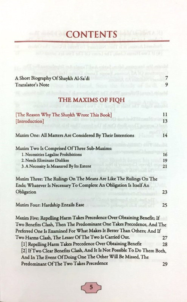 Maxims of Fiqh (Al-Qawa'id Al-Fiqhiyyah)