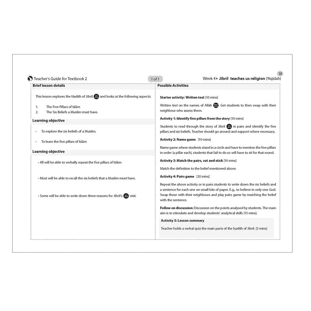 Safar Teacher’s Guide for Islamic Studies – Book 2