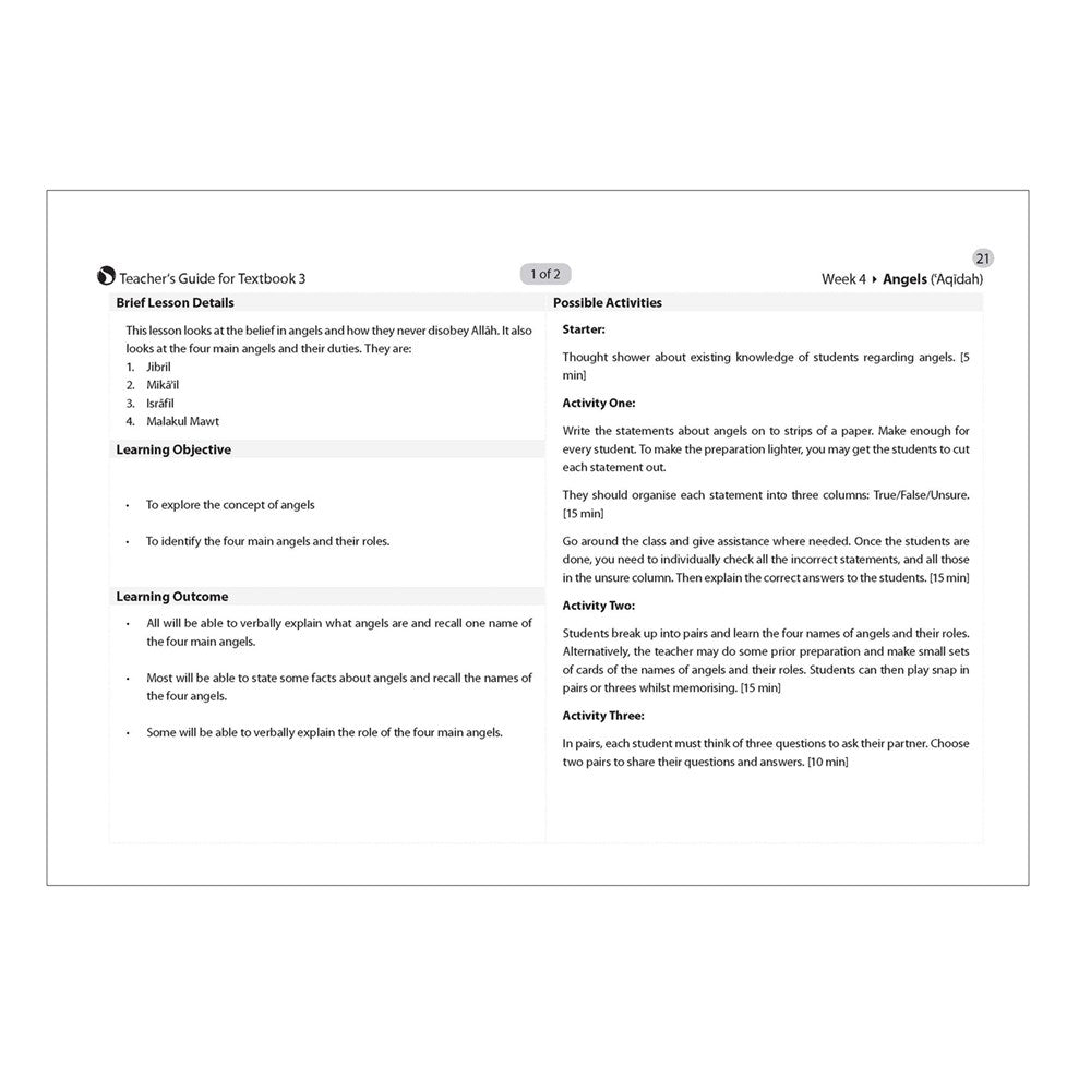 Safar Teacher’s Guide for Islamic Studies – Book 3