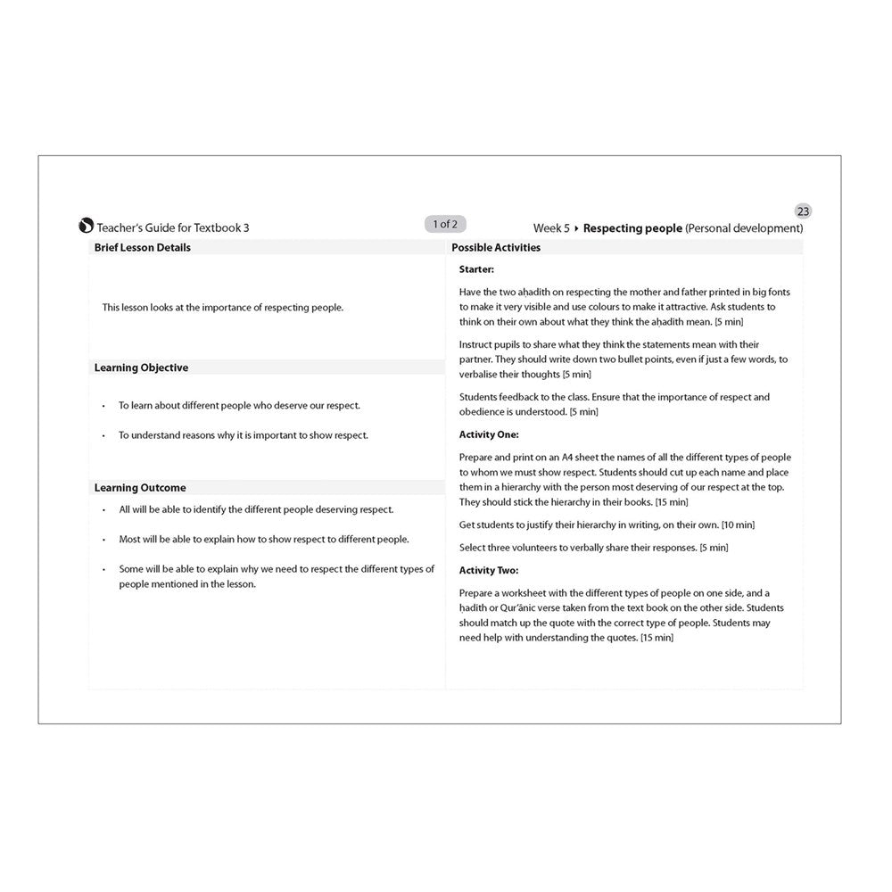 Safar Teacher’s Guide for Islamic Studies – Book 3