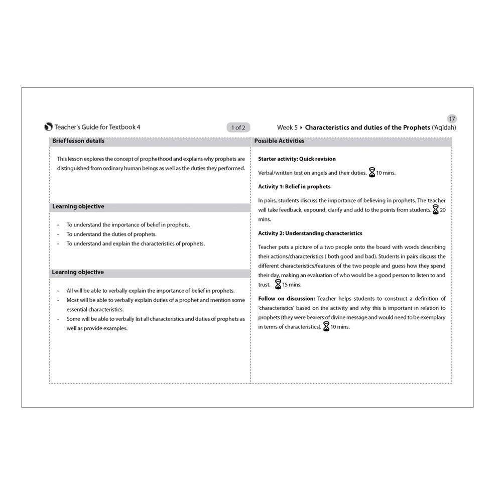 Safar Teacher’s Guide for Islamic Studies – Book 4