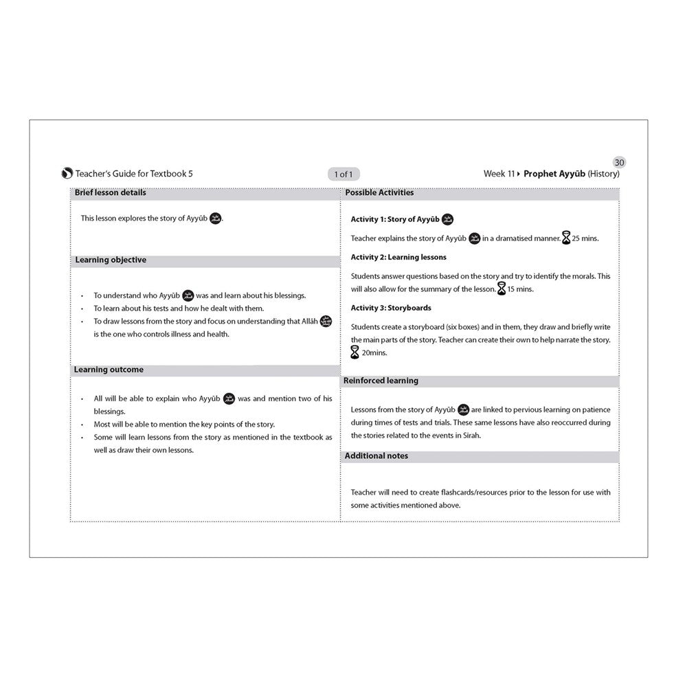 Safar Teacher’s Guide for Islamic Studies – Book 5