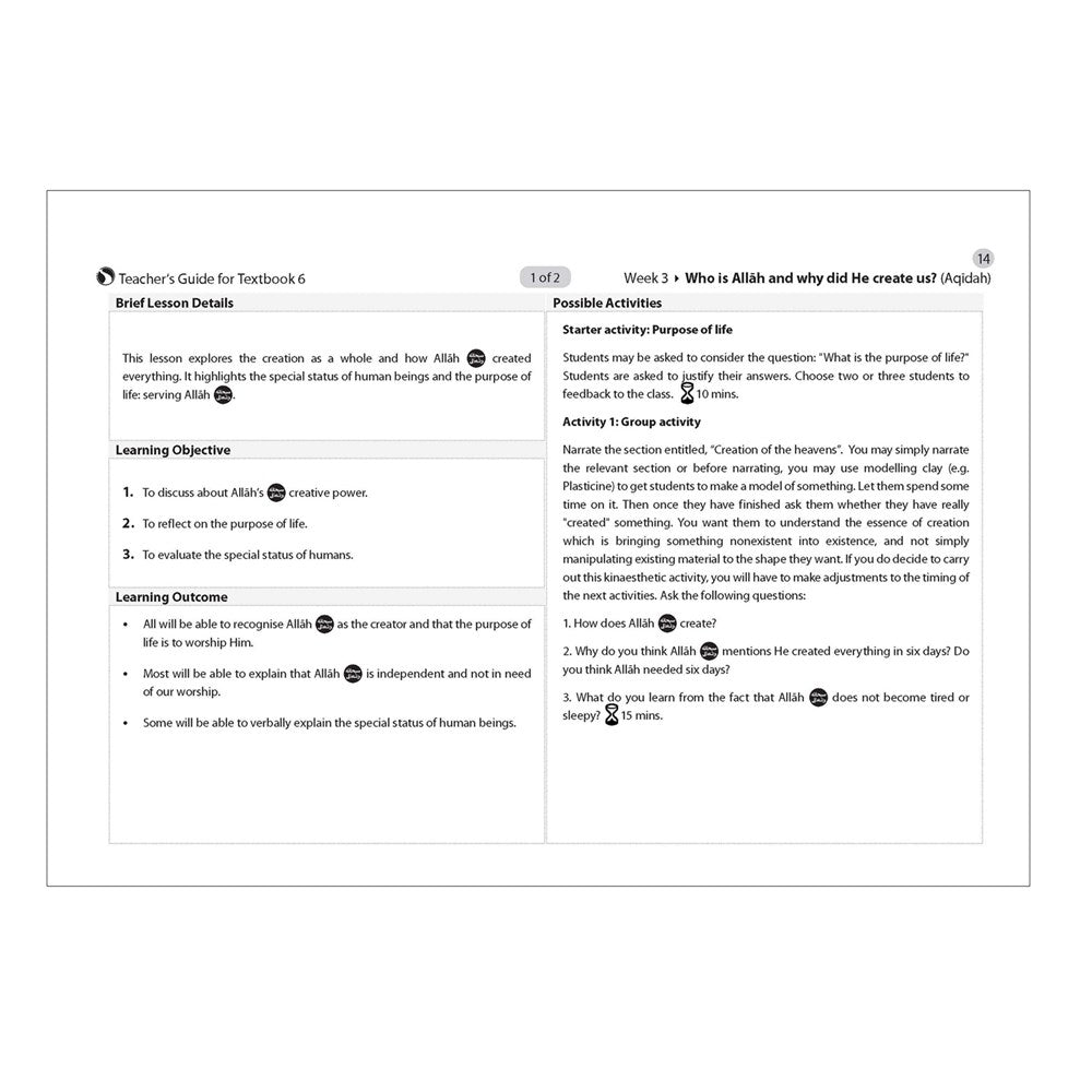 Safar Teacher’s Guide for Islamic Studies – Book 6