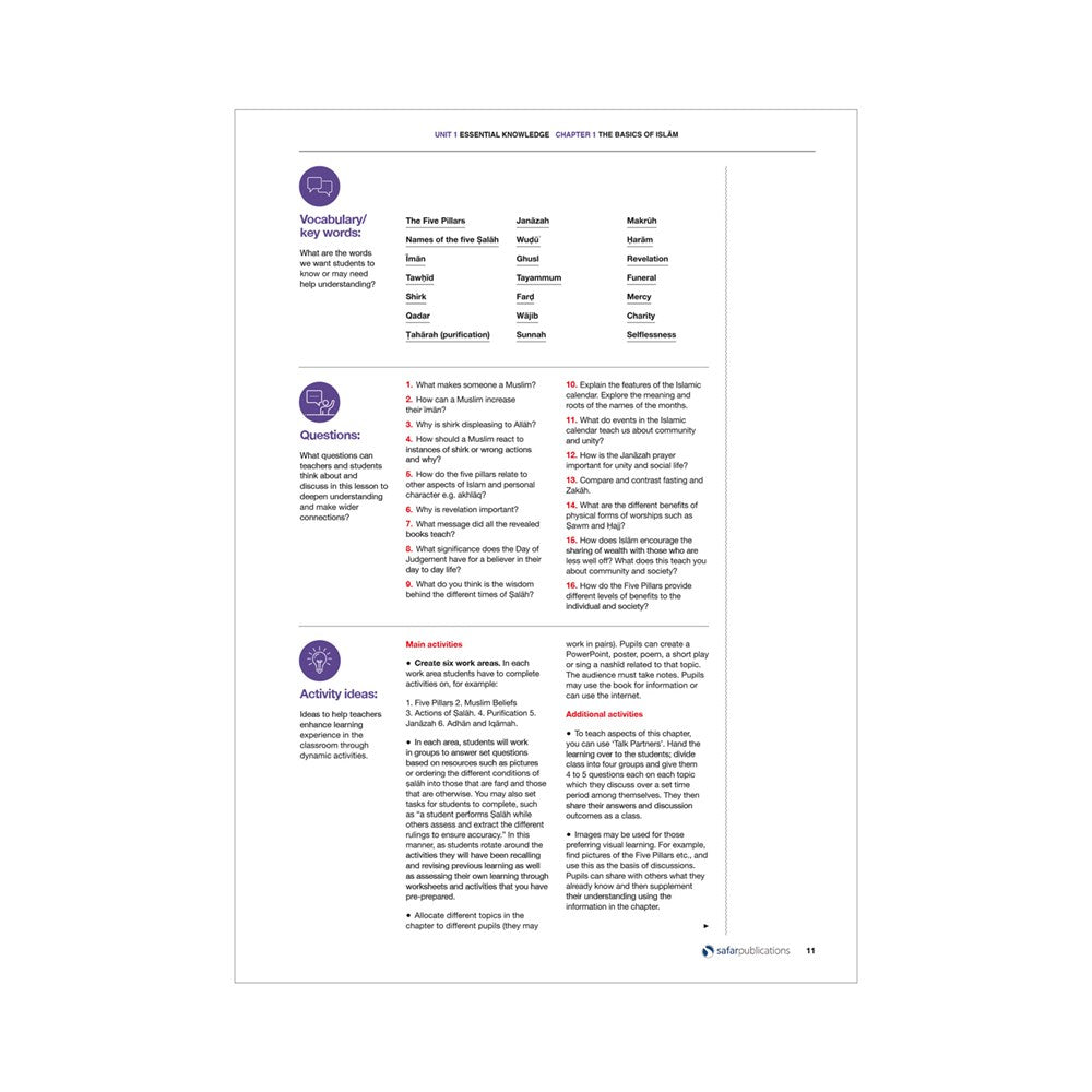 Safar Teacher’s Guide for Islamic Studies – Book 7