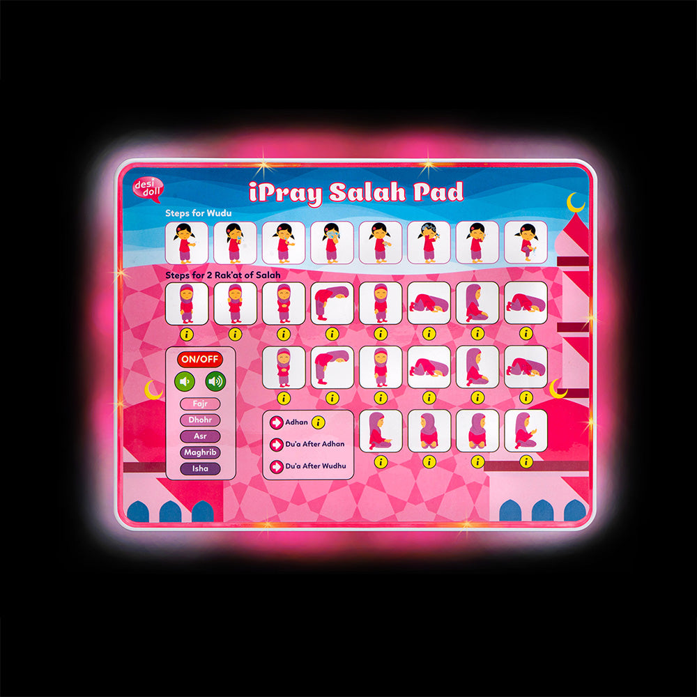iPray Salah Pad - Pink with Back Lights