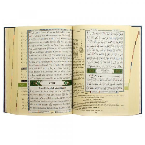 Tajweed Quran with translation of meaning and transliteration in Turkish 17×24 cm