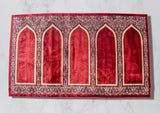Wide 5 Person Prayer Mat Mihrab - Red