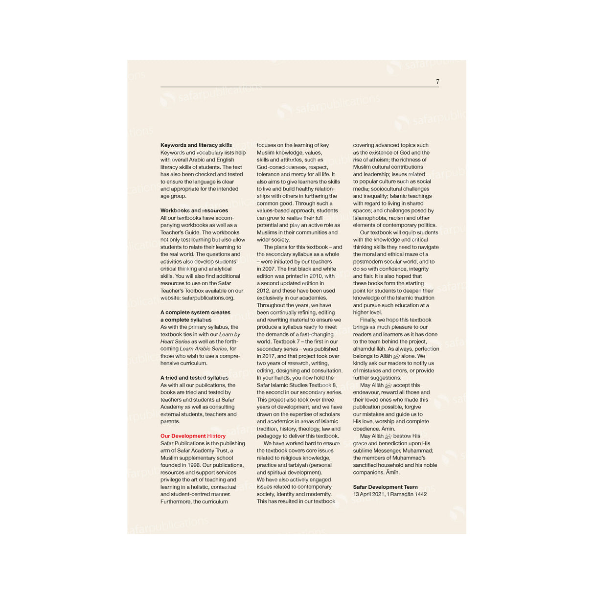 Safar Islamic Studies: 8 Learn about Islam Series (Textbook)