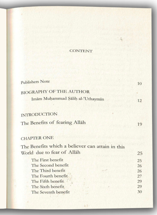 The Benefits Of Fearing Allah