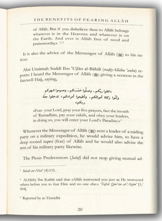 The Benefits Of Fearing Allah