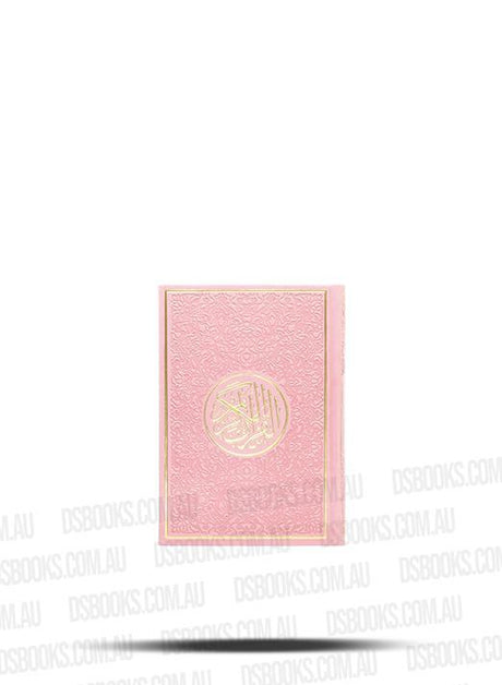 Quran 7.5x10.5cm Rainbow Pages Dusty Pink/Gold