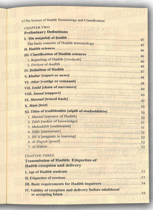 Hadith Terminology and Classification, A Handbook