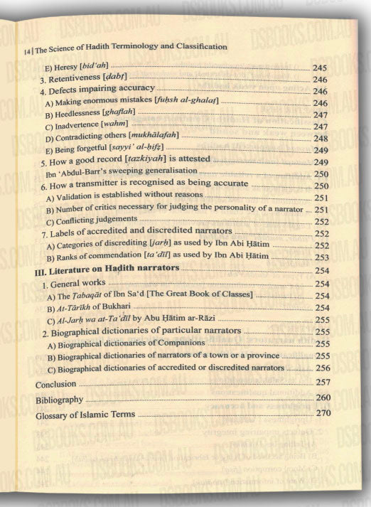 Hadith Terminology and Classification, A Handbook