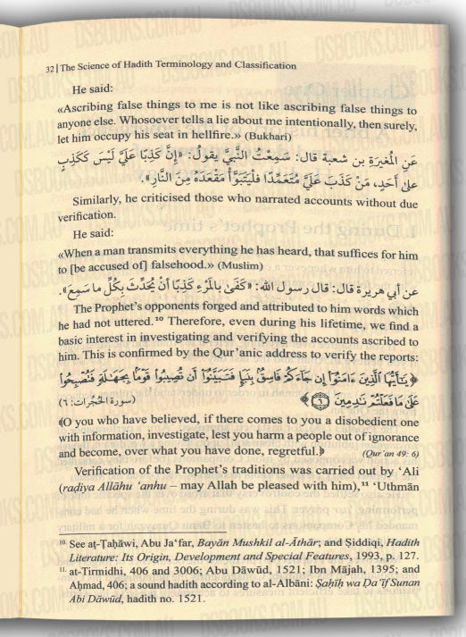 Hadith Terminology and Classification, A Handbook