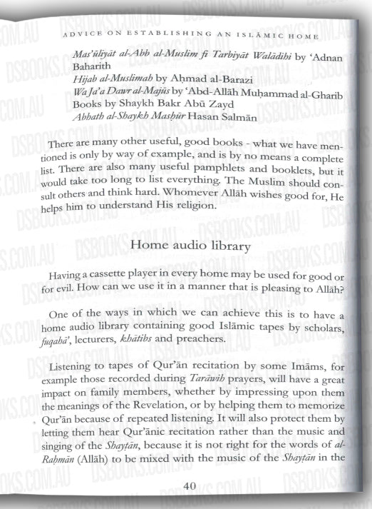 Advice On Establishing An Islamic Home