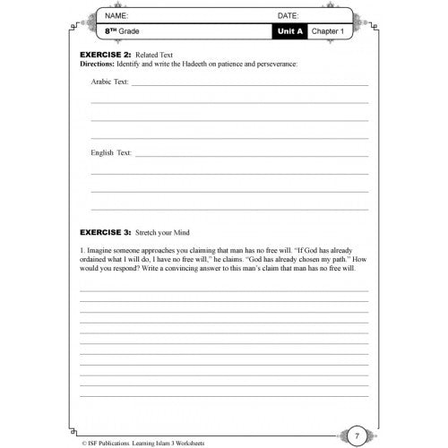 Learning Islam Workbook Level 3 (Grade 8)